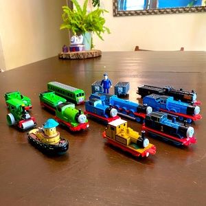 1980s Lot of Thomas the Train and Friends Die Cast Trains, tug boat, tractor